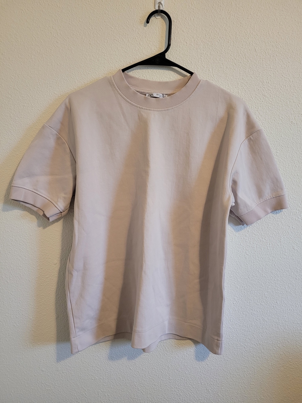 Zara Men's Short Sleeve Crew Neck T-Shirt - Light Beige #336